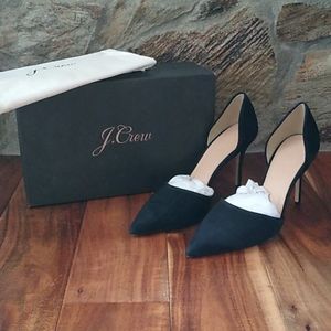 J.Crew Black Elsie Suede D'orsay Pumps